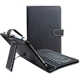 ENJOY-UNIQUE Universal Keyboard Pu Leather Case Cover for 9 inch-10.1 inch 9" 10.1" 10.8“ Tablet PC with USB C Plug QWERTY External Keyboard for Samsung Galaxy/Lenovo tab Android Tablet