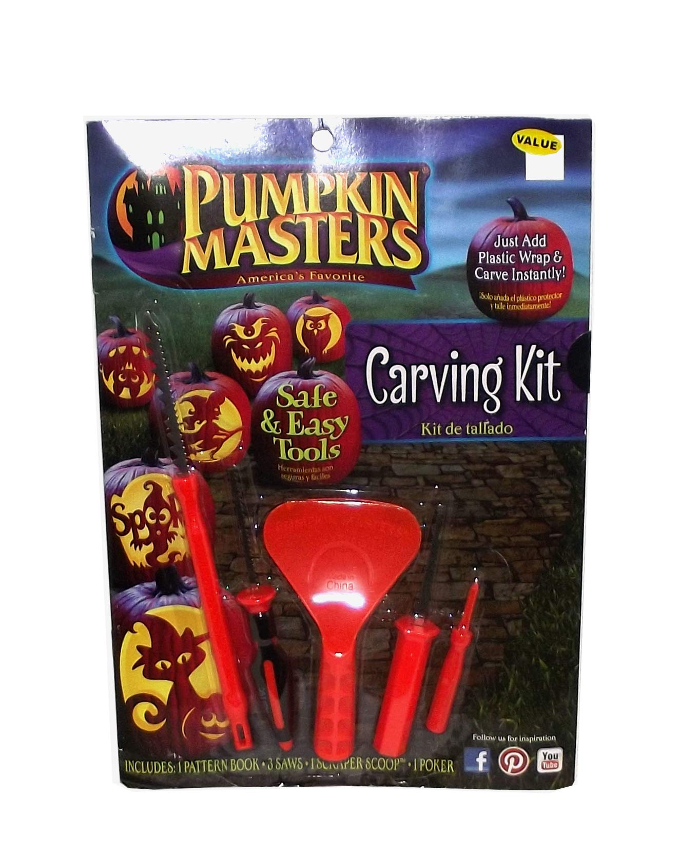 The Ultimate Pumpkin Carving Kit with 10 PopOut Stencils