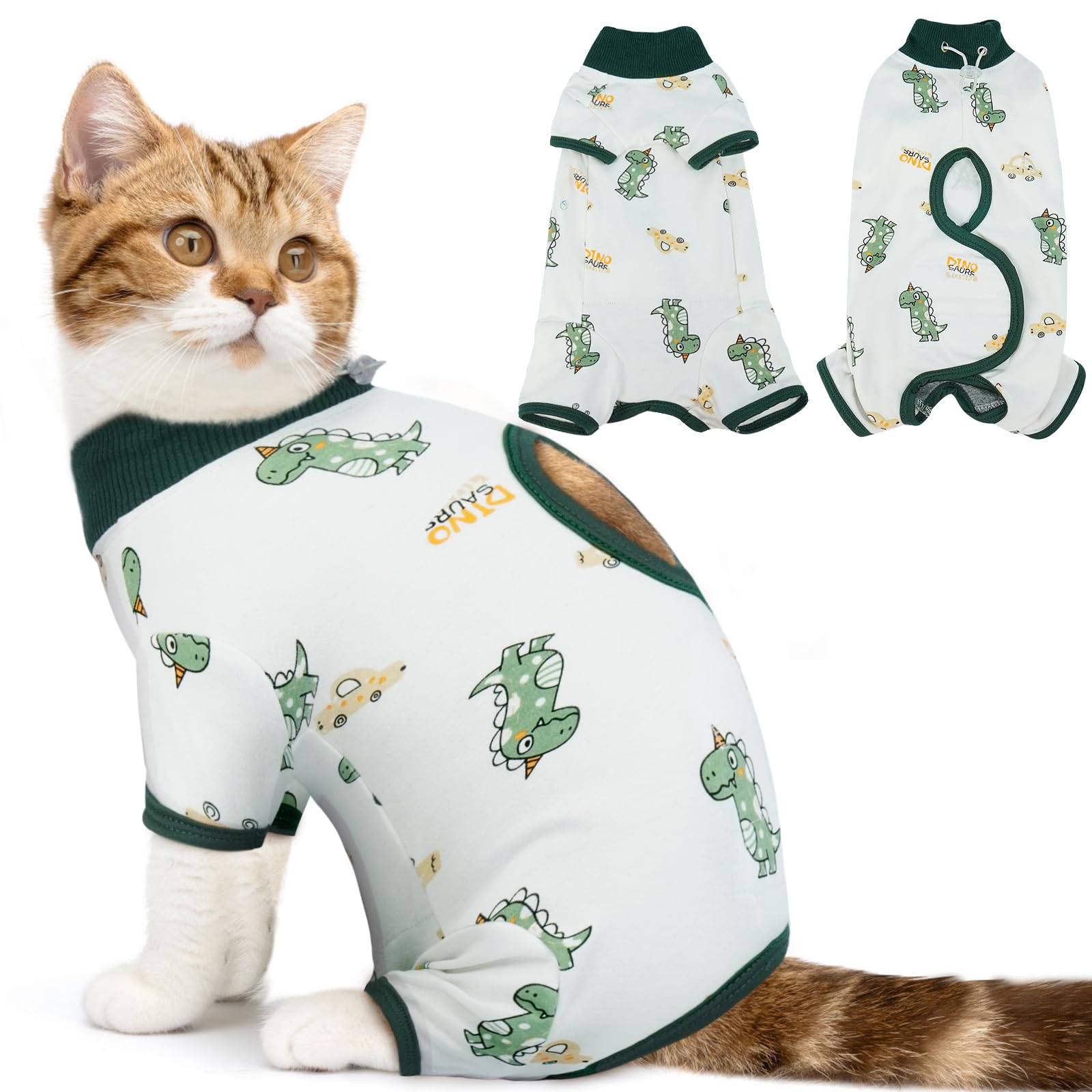 Photo 1 of DENTRUN Cat Surgery Recovery Suit Female Male Soft Onesie, Kitten Surgical Collar Cone Alternative Shirt, Abdominal Wounds Anti-Licking Pajama for Small Pets Spay, Cat Body Suit Post Surgery
