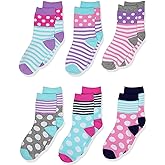 Jefferies Socks Dots/stripes Fashion Cotton Crew Socks 6 Pair Pack Sockshosiery