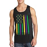 Threadrock Men's Mardi Gras American Flag Tank Top