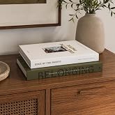 Beautiful Decorative Books Set of 2 - Boxes for Coffee Table &amp; Mantel Decor | Aesthetic Modern Home Decoration for Your Bookshelf or Mantel Shelf, Fake/faux Books Double as Photo Storage or Keepsake Box