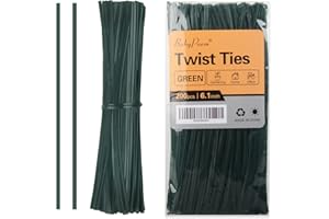 BABYPOEM Twist Ties, 200 PCS, 6.1 Inches, Bread Ties, Green, Reusable, for Bags, for Gardening, Home, Office