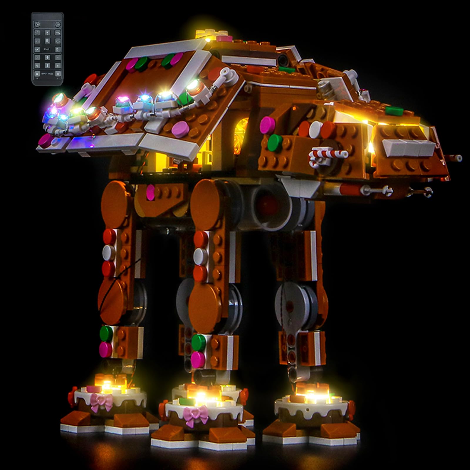 LocoLee Customized RC Led Light Set Compatible with Lego 40806 Gingerbread AT-AT Walker Led Decoration Lighting Kit Compatible with Lego 40806 Building Blocks Model,Only Lights Set,No Model
