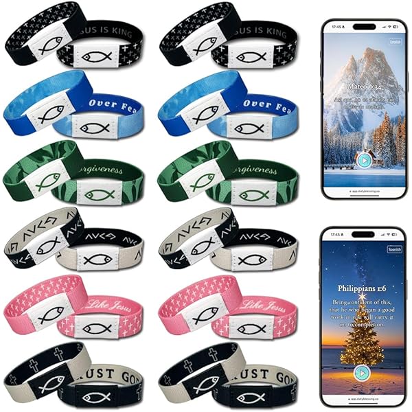 GSHLGAO Pulseras Con Versículo Bíblico Para Mujeres Y Hombres Con Tecnología NFC, Regalos Inspiradores De Joyería Cristiana, Brazalete Grabado De Las Escrituras Para Bautismo/boda/estudio Bíblico