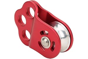 Demeras Climbing Pulley Bearing , Ball Bearing Single Hitch Climber Pulley Rope Gear Equipment 3 Hole Pulley for Rope Hauling Rock Climbing Tree Hitch Climber Pulley Kit