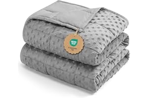 Kivik Breathable Weighted Blanket for Adults, 15 lbs Ultra Soft Minky Dot Heavy Blankets, Reversible Cooling and Warm Blanket for All Seasons, Machine Washable, 60"x80" Queen Size, Grey
