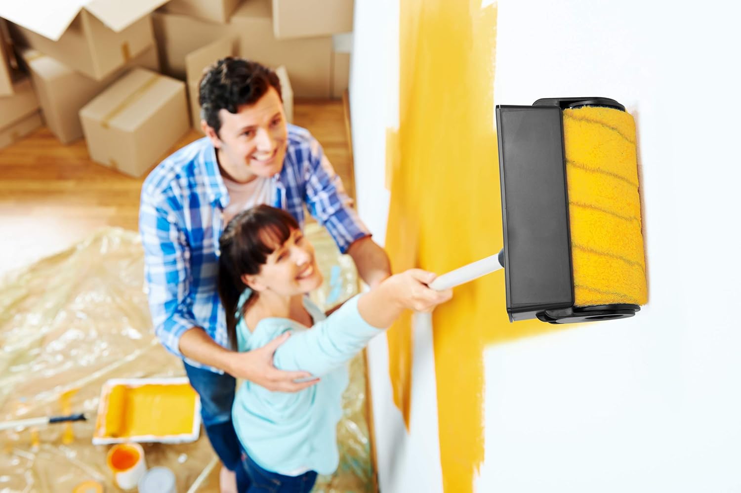 Refillable Paint Roller Set Non Drip Paint Roller Brush Kit, Black