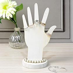 MOOCA 6 Pcs Real Wooden Hand Form Jewelry Display