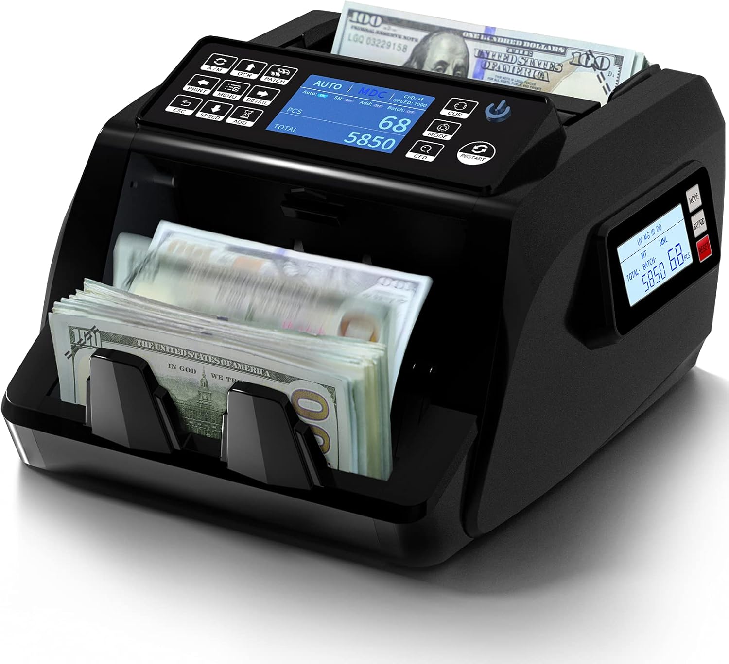 LHNK Money Counter Machine Bank Grade Mixed Denomination Bill Counter