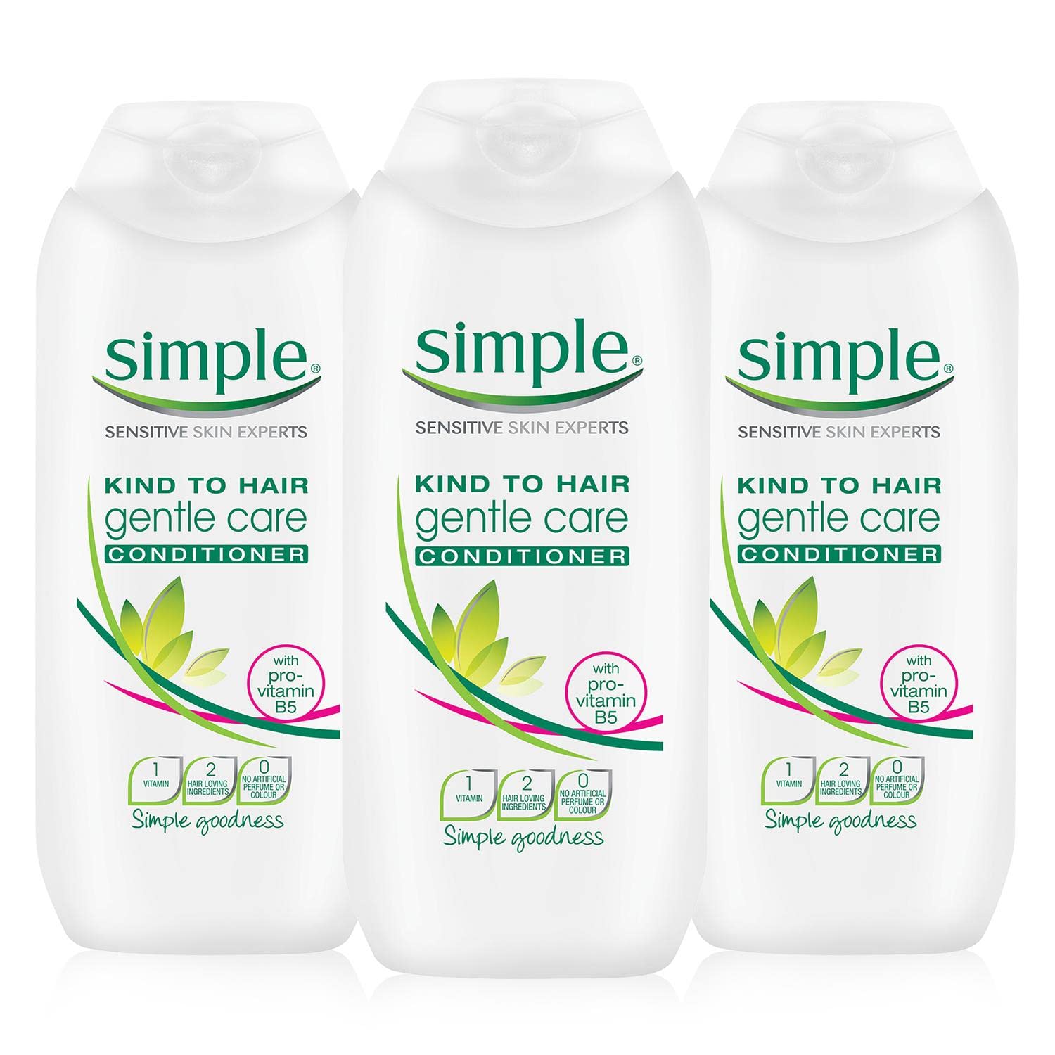 Simple kind to hair gentle care conditioner 200ml - pack of 3