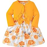 Rosibel Toddler Baby Girls Dress and Cotton Cardigan Set for 6M-3T Spring Autumn Clothes Outfits