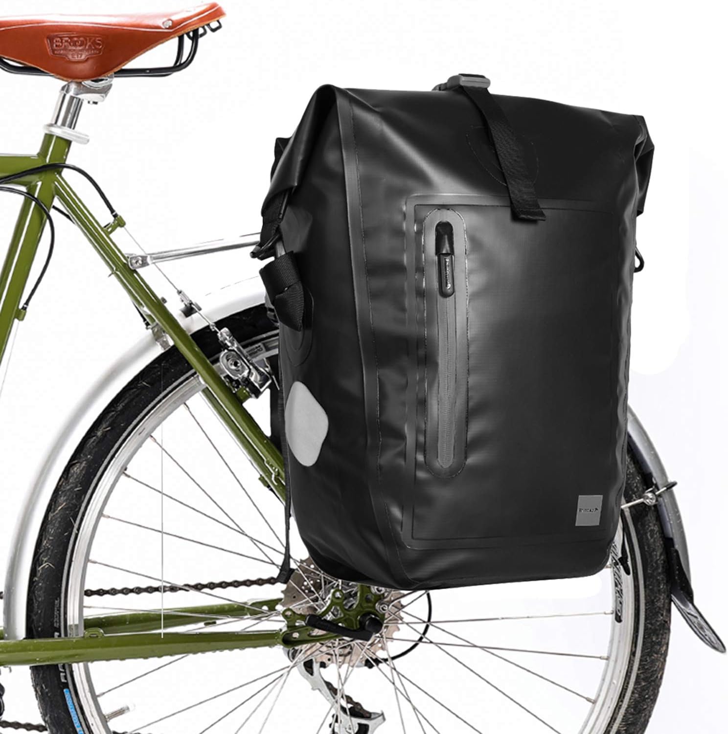 Rhinowalk 25L Bike Panniers Bag Waterproof Bike Saddle Bag Extensible Bicycle Rear Seat Bag Shoulder Bag with Rain Cover for Riding Cycling