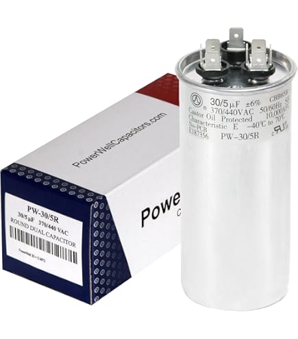 100335-02 - 30 + 5 uf MFD 370 Volt VAC - Lennox Round Dual