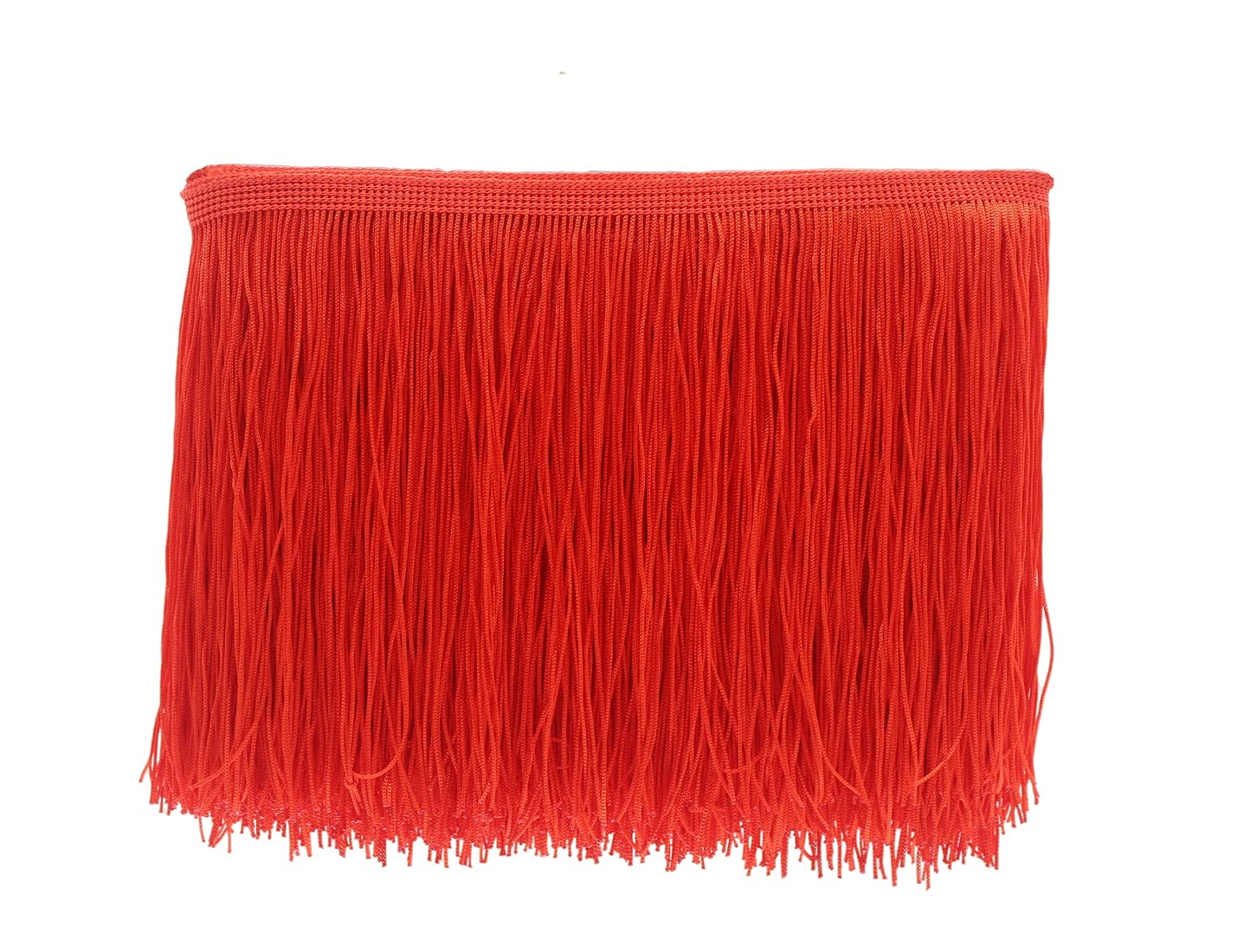 Yalulu 10 Meters Latin Fringe Tassel Trimming Lace Latin Macrame Samba Dance Clothing Curtain Lace Trim Polyester Single Band (Red) — image 1