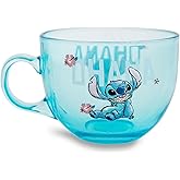 Disney Lilo & Stitch Ohana Glass Coffee Mug | Tropical Large Coffee Cup For Espresso, Caffeine, Beverages, Home & Kitchen Essentials | Cute Gifts and Collectibles | Holds 16 Ounces