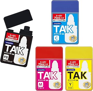 Amazon Epson用 Tak 4cl L互換インクボトル 増量 4色 Ep M552t Ew M752t Ew M752tb Ep M553t タケトンボ互換 横トナ インクカートリッジ 通販