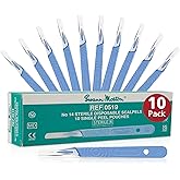 Swann Morton #14 Disposable Surgical Scalpel with Blade - Sterile Dermaplane Blade for Face, Dermaplaning for Women & Men, Beauty Tools for Estheticians - Individually Packed, Box of 10