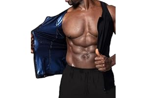 BXVX Sauna Sweat Vest Workout Tank Top Waist Trainer Shirt for Men Compression Workout Enhancing Vest with Zipper