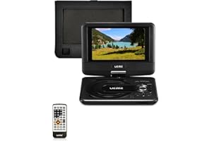 9.5" Portable DVD Player with 7.5" Swivel Screen for Kids, 5-Hours Rechargeable Battery, Support USB/SD Card/Sync TV, Regions