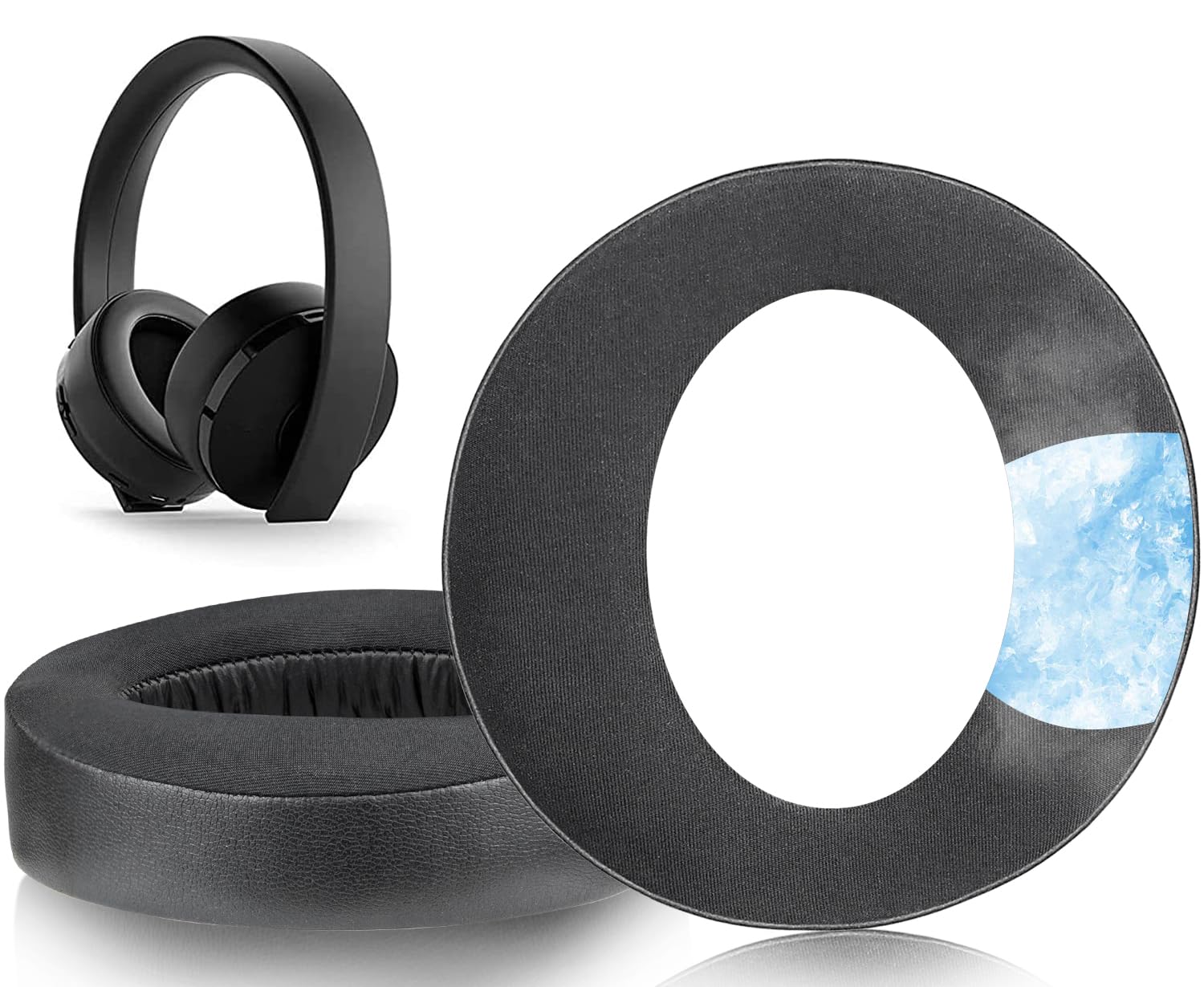 SOULWIT Cooling-Gel Earpads Cushions for Sony New Gold Wireless PlayStation PS4 Headset, 2018 Version, Headphone Model CUHYA-0080, Ear Pads Replacement — image 1
