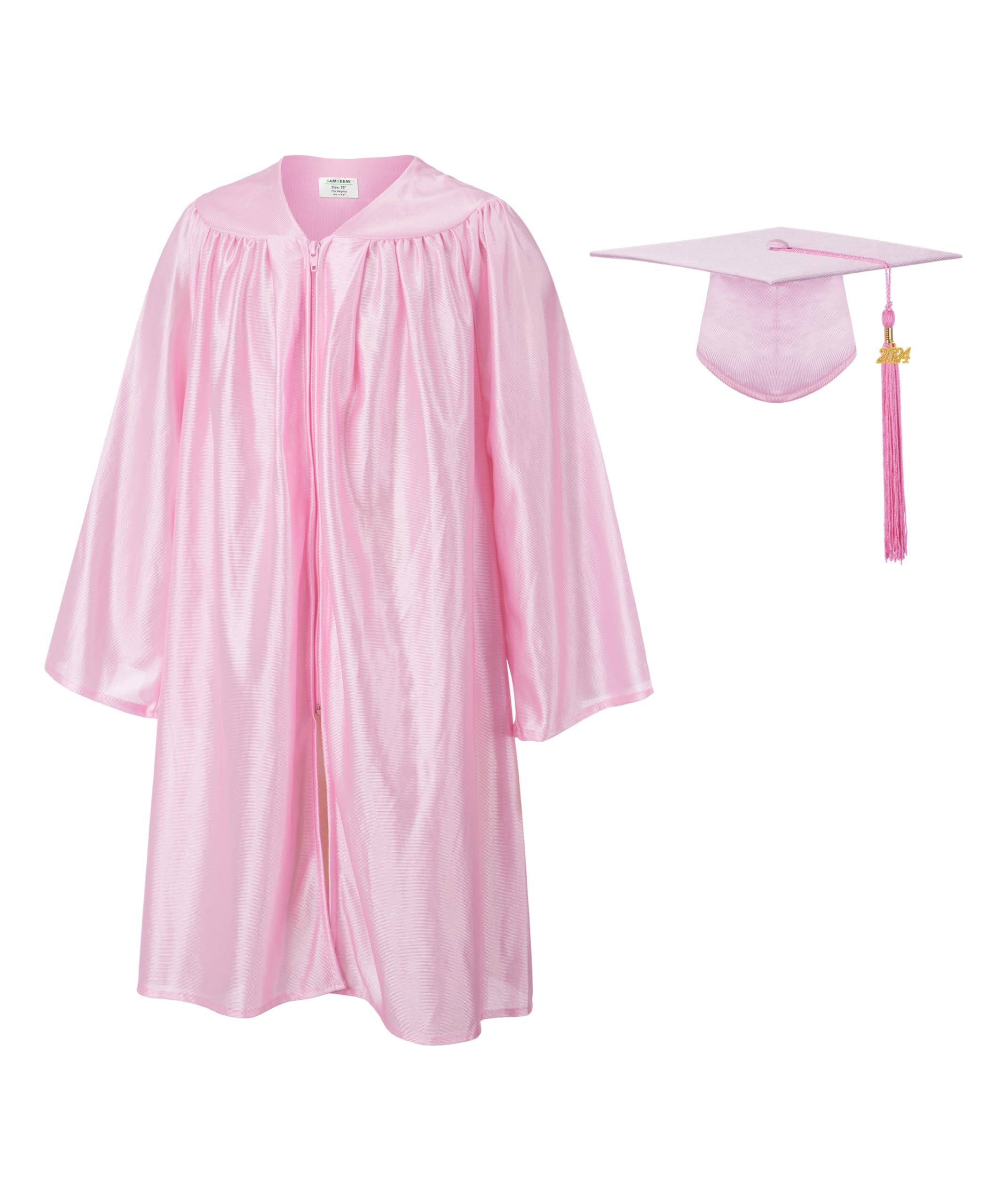 SAMDEEMI Unisex Shiny Kindergarten Graduation Gown Cap Set With 2024 ...
