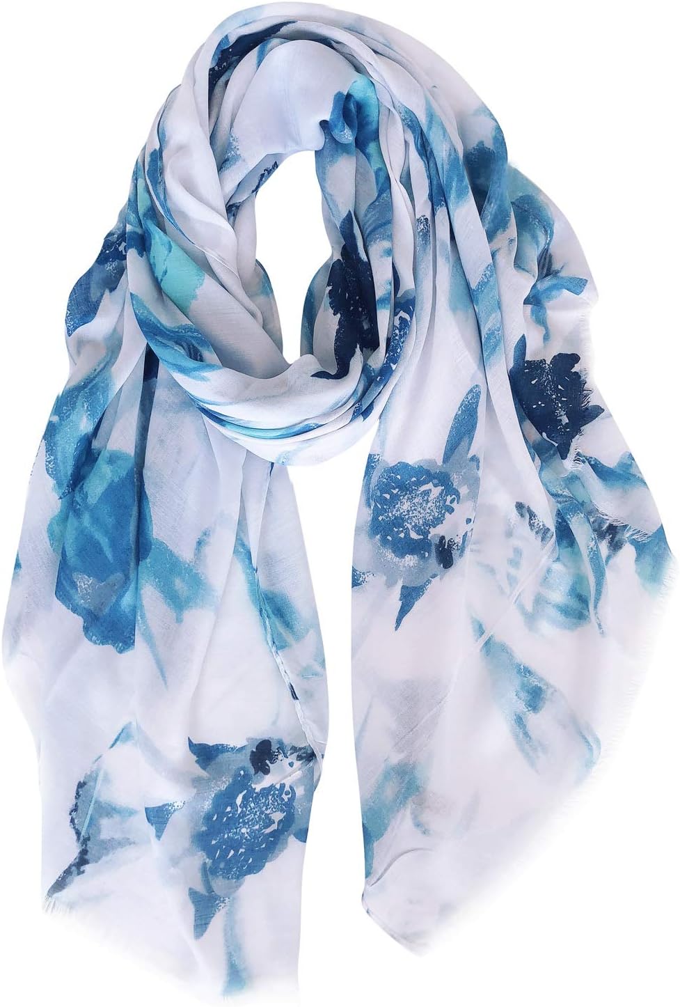 GERINLY Soft Warm Shawl Wrap: Womens Pastel Flowers Print Scarves