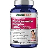 NusaPure Phytoceramide Complex 4000mg 200 Veggie Capsules (Non-GMO) Bioperine