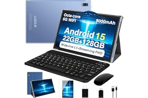 2025 Upgraded Android 15 Tablet 10 Inch Octa-Core Tablets 22GB+128GB+1TB Expand, 2-in-1 Tablet with Keyboard Mouse, 8000mAh, 