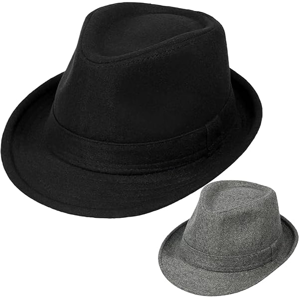 Gents Crushable 100% Wool Felt Fedora Trilby Hat With Leather Type Band