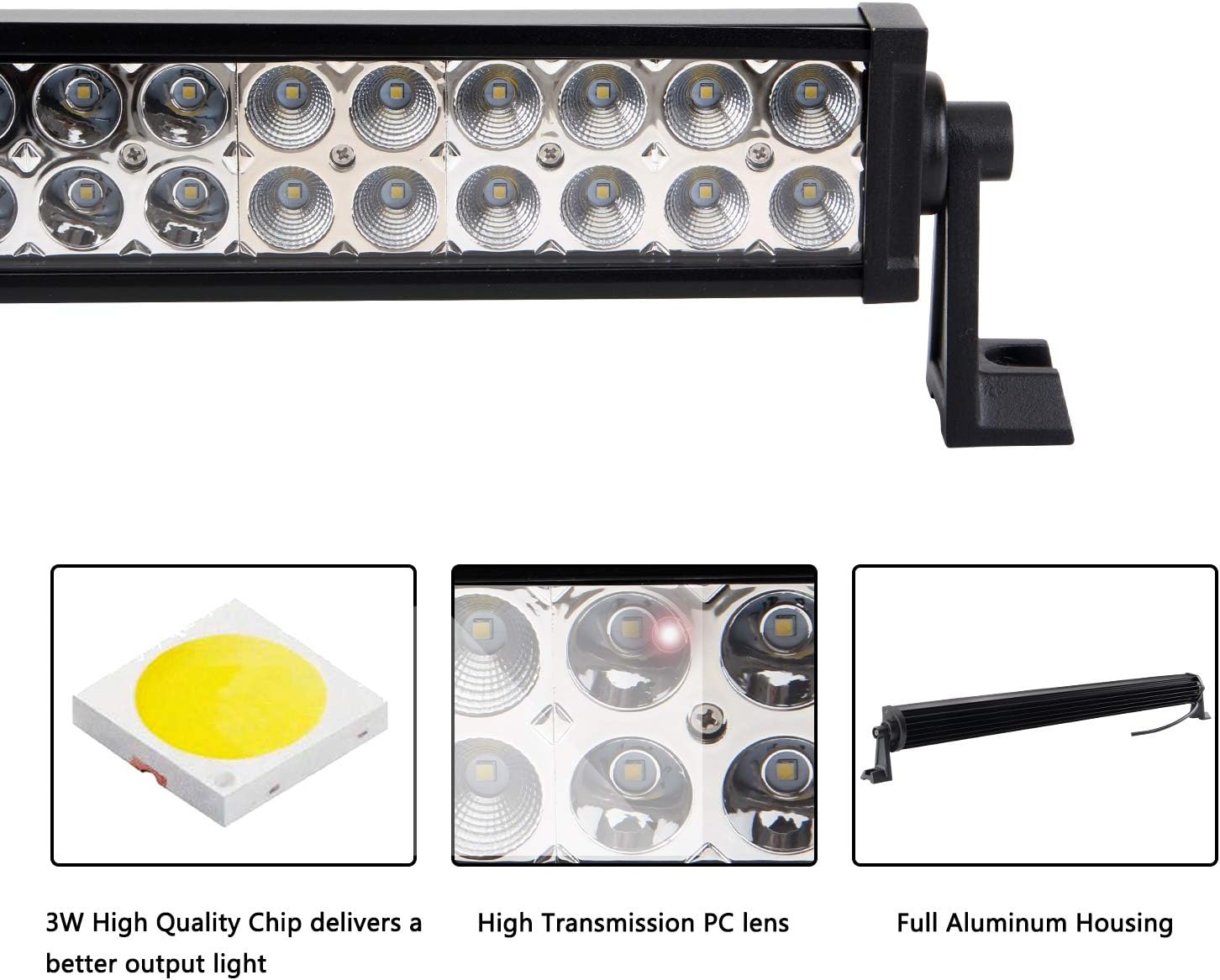 Senlips 32” 180W Road Spot Flood Combo Waterproof Led Driving Work Fog Boat Lamp Lighting Bar for Trucks Jeep ATV UTV SUV, 1 Year Warranty: Automotive