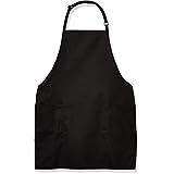 Uncommon Threads Bib Aprons with Pockets for Work + Restaurant Uniform