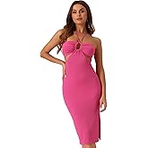 Allegra K Sleeveless Halter Dresses for Women's Cutout Bodycon Cocktail Party Dress