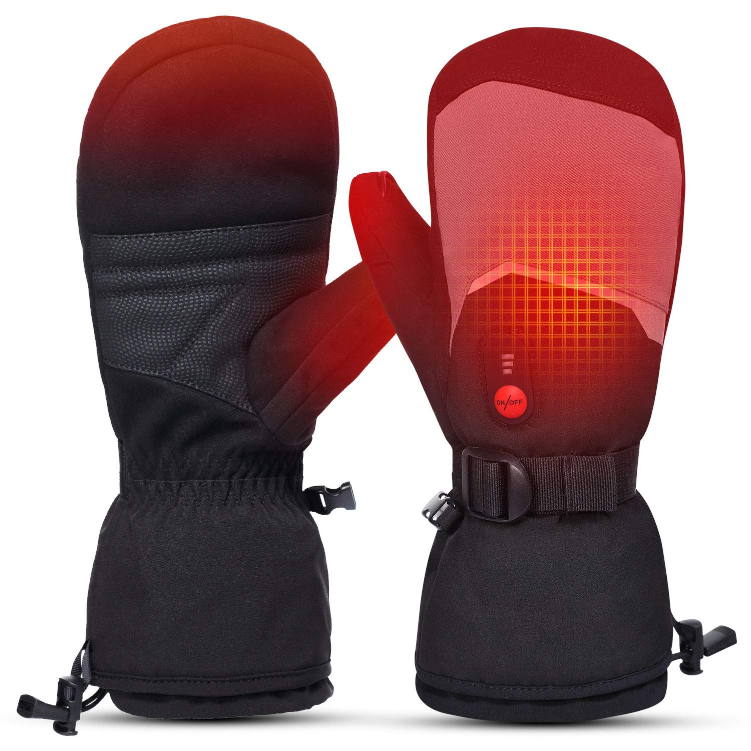 Sun Will Heated Gloves Ski Mittens for Arthritis Rechargeable Cycling Gloves for Cold Weather Touch Screen Thermal Gloves for Work Motorbike Driving Running Skiing Winter Gift for Men Women Kids