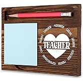 Teacher Thank You Gift for Educator, Rustic Wood Pencil Note Holder, Teacher's Day Appreciation Present for Classroom Office, Birthday Farewell Retirement Congratulations Recognition Gifts MT05