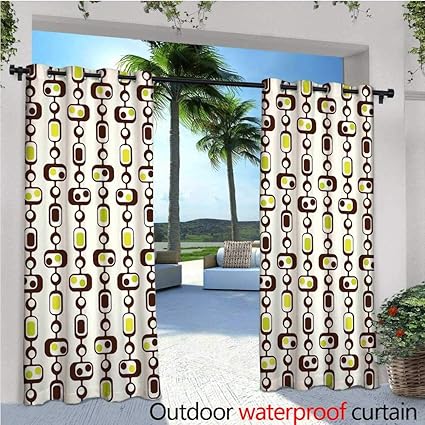 Amazon Com Cobedecor Geometric Outdoor Blackout Curtains Old