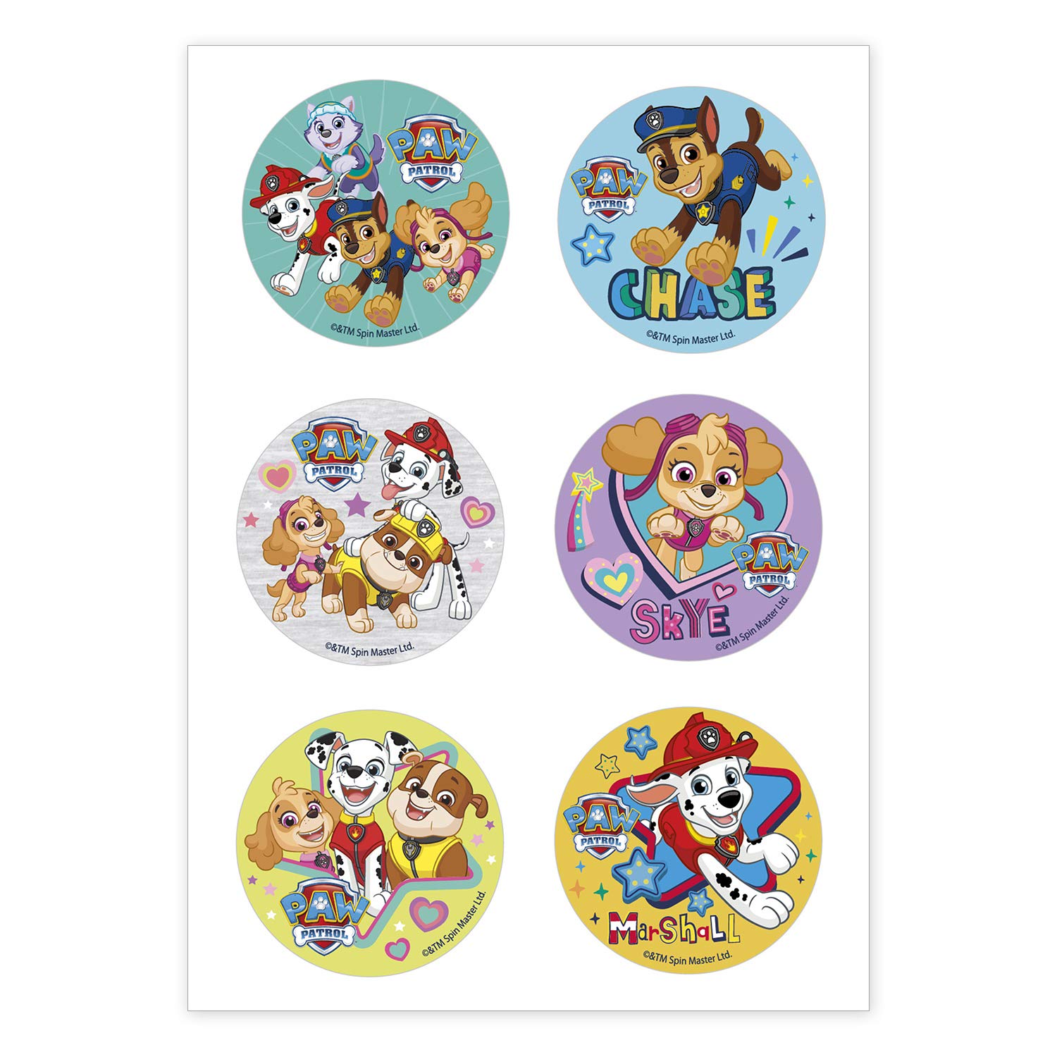 dekora - 6 Mini Paw Patrol Edible Discs for Cupcakes, Muffins or Cookies, Cake Toppers - 5.8 cm