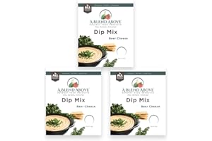 A BLEND ABOVE GOURMET FOOD PRODUCTS A Blend Above Beer Cheese Dip Mix, 1oz, (3 Pack), Gluten-Free, No MSG, All Natural, No Preservatives, Vegetable Dip, Keto Friendly, Low Carb, Easy to Make