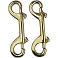 Aquatic Hunt - 2 Pack - Marine Grade 4" (10cm) Double Ended Solid Brass Clips with SS316 Spring