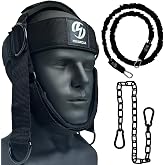 Neck Harness for Increases Neck Core Strength - Neck Exerciser with 30" Heavy Duty Steel Chain for Safely Lifting Weights Up to 280 lbs