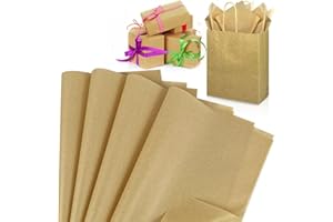 100 Sheets Brown Tissue Paper 12" x 8.4" Bulk Wrapping Kraft Paper for Gift Wrapping and Crafts