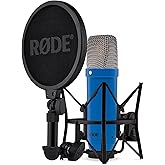 RØDE NT1 Signature Series Large-Diaphragm Condenser Microphone with Shock Mount, Pop Filter and XLR Cable for Music Production, Vocal Recording, Streaming and Podcasting (Cobalt)