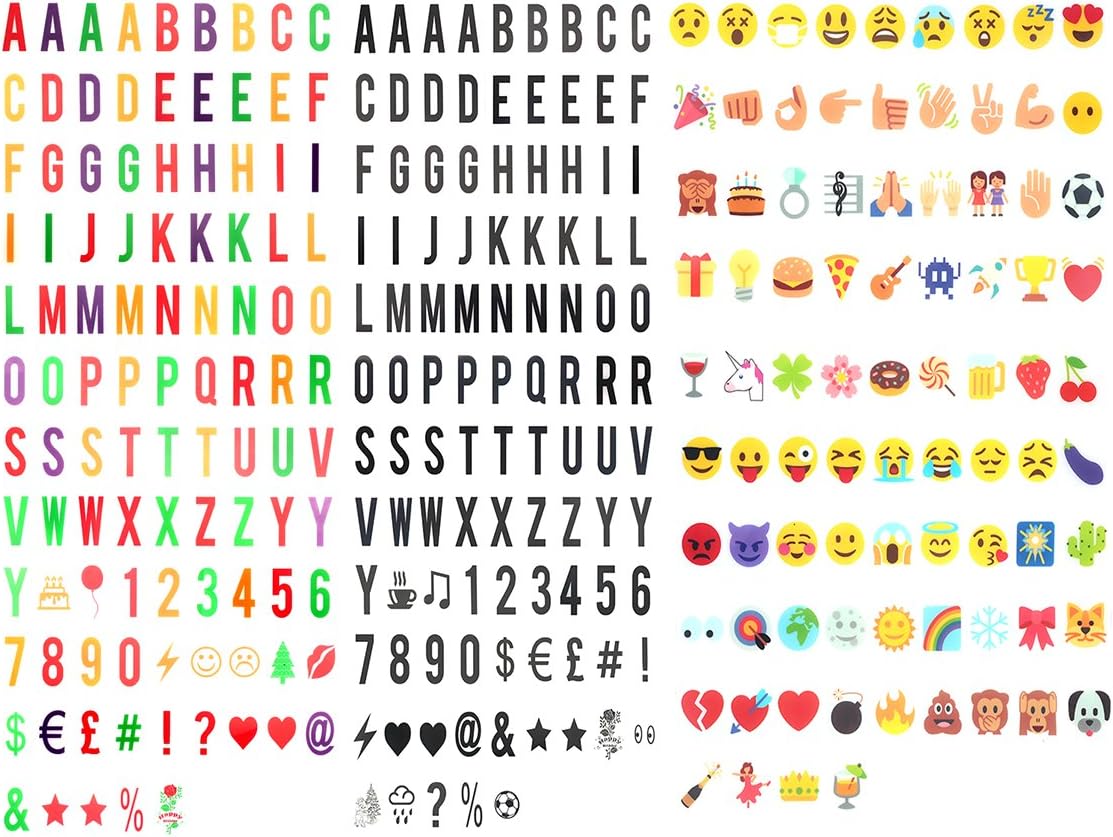 JBSON 293pcs Lightbox Letters, Pastel Colour Letters,Special Decorative Symbols for A4 Cinematic Light Box