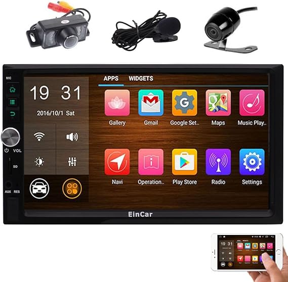 Front & Rear Camera included! Android 7.1 Double Din Car Stereo with 7