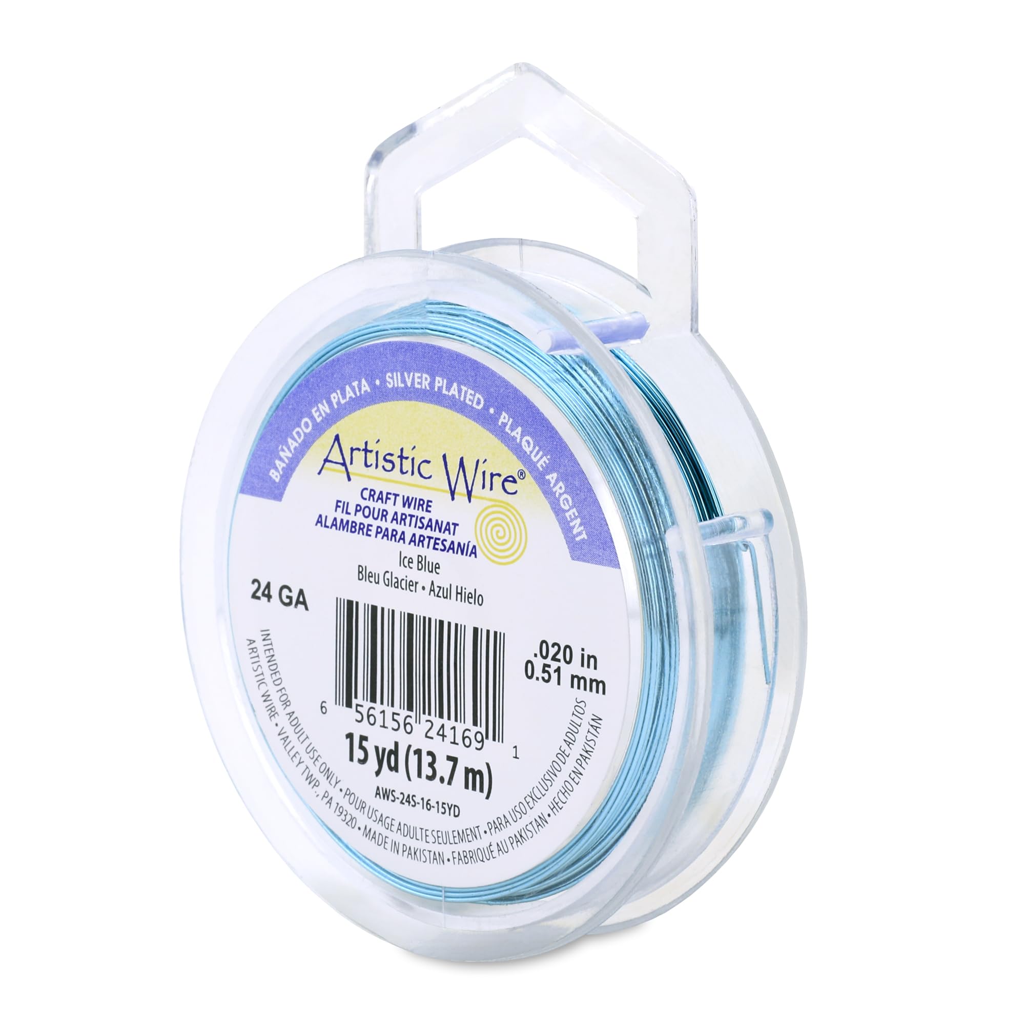 Beadalon 15-Yards Artistic 24-Gauge Silver Plated Wire, Ice Blue — image 1