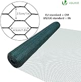 VOUNOT PVC Coated Chicken Wire Mesh Roll 1m x 50m Hexagonal 25mm Green view 2
