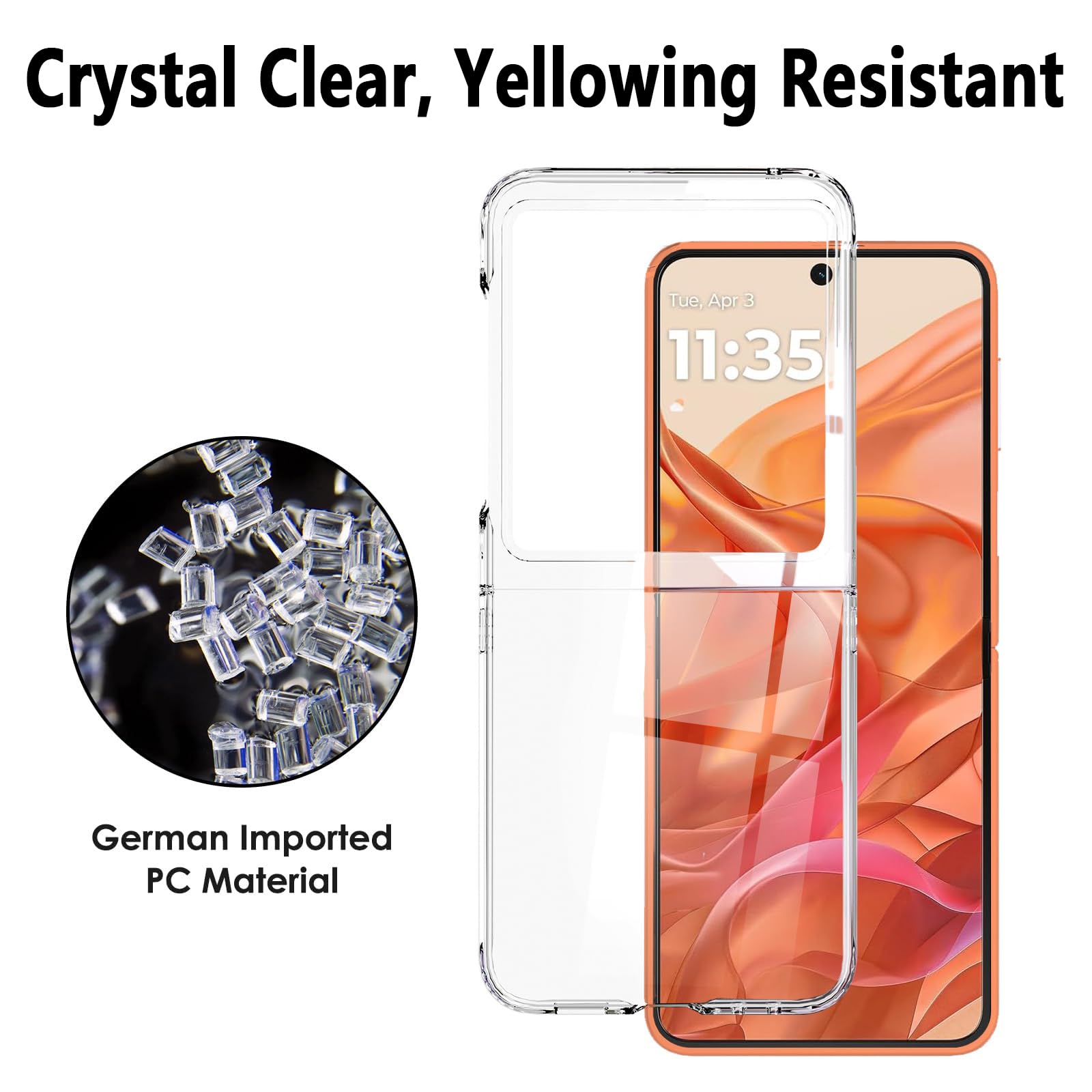 Clear for Motorola Razr 2025/Razr 2024 Case, Moto Razr 2025 Slim Phone Cases with Front Screen Protector, Moto Razr 2024 5G Hard PC Bumper Shockproof Protective Cover,Transparent