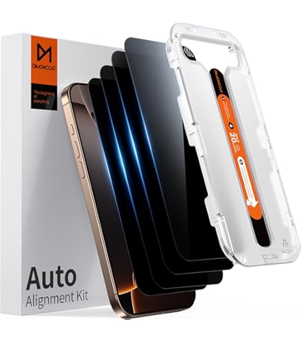 MOHAVE IPhone 16 Pro Privacy Screen Protector 2+2 Pack - Tempered Glass With Camera Lens Protector & Auto Alignment