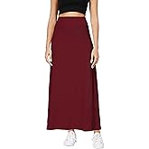 Urban CoCo Elastic Waist A-Line Long Maxi Skirt Below Knee for Women Fall Winter
