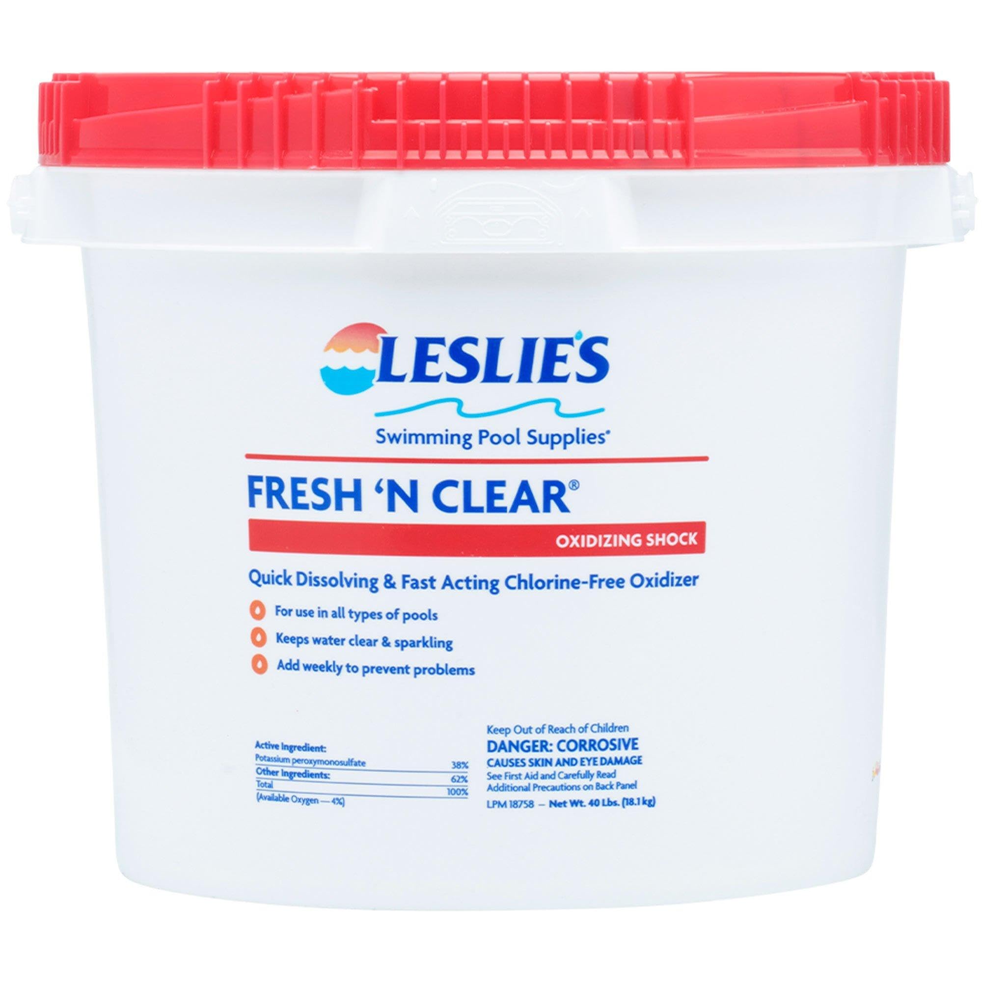 Leslie's Chlorine-Free Pool Shock – Quick Dissolving, Fast-Acting, Shock-Oxidizer for Swimming Pools and Spas - 40 Pound Image